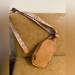 Monaco Vegan Leather Sling Bag Tribal Print Strap Boho